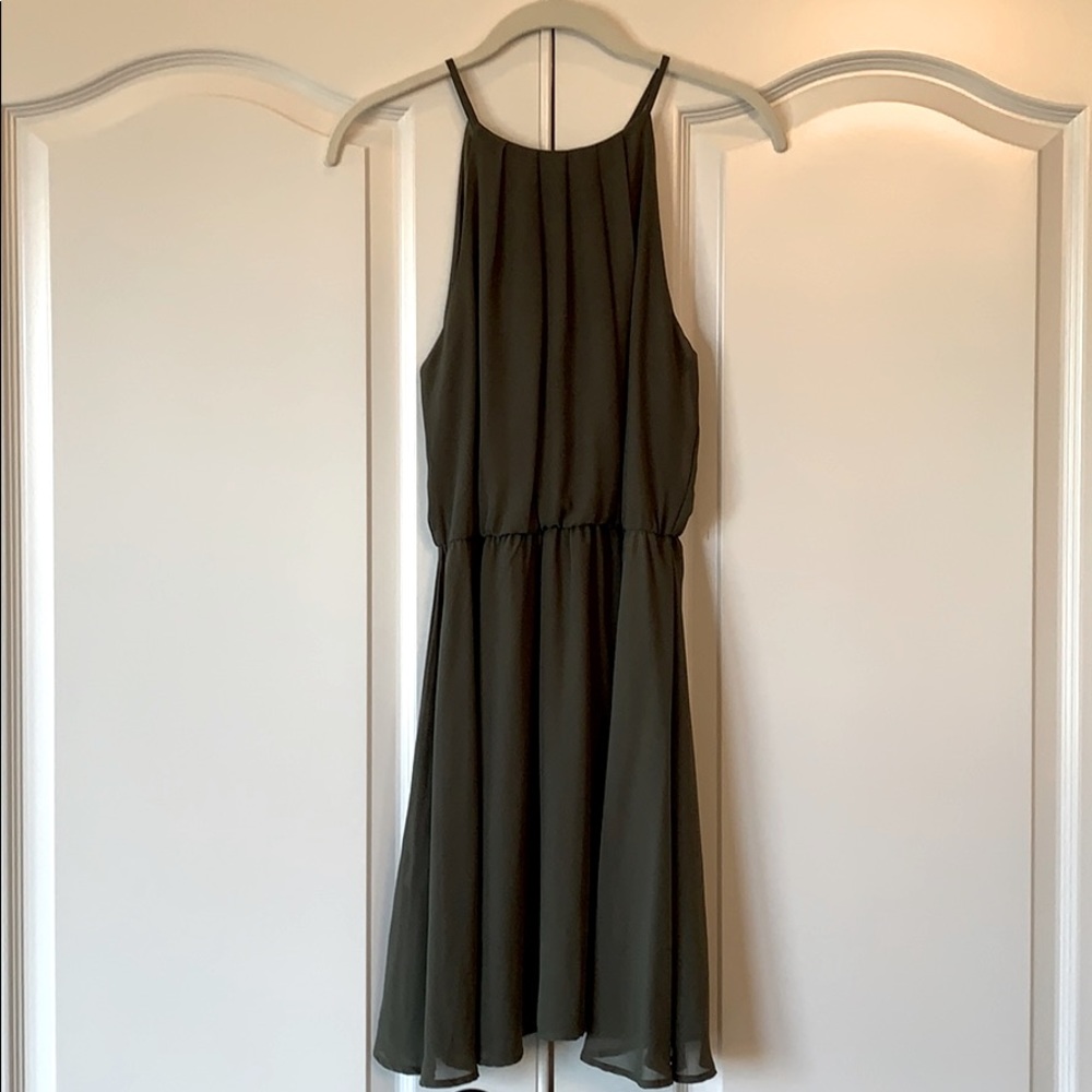 Lush Military Green Mini Dress